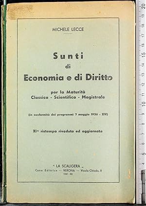 Imagen del vendedor de Sunti di economia e di diritto a la venta por Cartarum