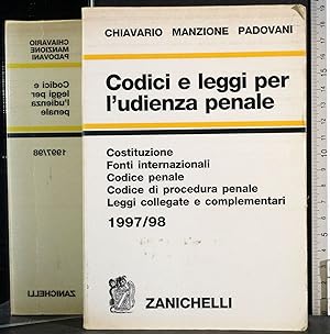 Bild des Verkufers fr Codici e leggi per l'udienza penale 1997/98 zum Verkauf von Cartarum