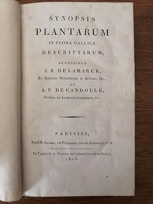 Synopsis plantarum in flora gallica 1806 - de MONET de LAMARCK Jean Baptiste et de CANDOLLE Augus...