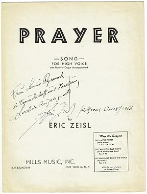 Seller image for Gedr. Songbook  Prayer" mit eigenh. Widmung und Unterschrift. for sale by Kotte Autographs GmbH