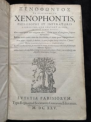 Bild des Verkufers fr Xenophontis, philosophi et Imperatoris zum Verkauf von Fold the Corner Books