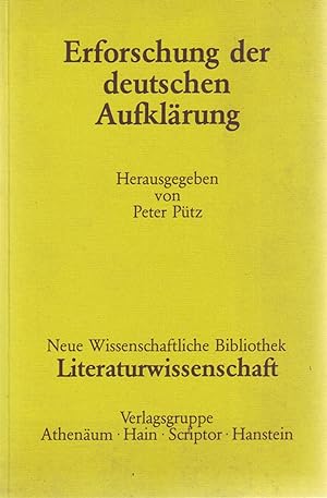 Bild des Verkufers fr Erforschung der deutschen Aufkla?rung (Neue wissenschaftliche Bibliothek) (German Edition) zum Verkauf von Redux Books