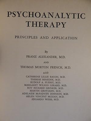 Imagen del vendedor de Psychoanalytic Therapy - Principles and Application a la venta por Buchantiquariat Uwe Sticht, Einzelunter.