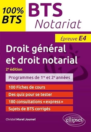 Immagine del venditore per BTS Notariat - ?preuve de droit g?n?ral et droit notarial . 2e ?dition - Christel Morel Journel venduto da Book Hmisphres