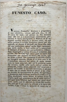 Immagine del venditore per Funesto caso narrato dal Prof. Gaddi. venduto da LIBRERIA PAOLO BONGIORNO