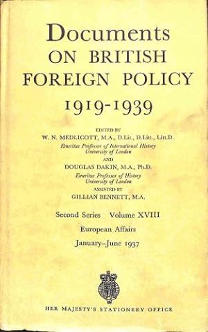 Seller image for European Affairs, Jan.-June, 1937 (2nd Series, v. 18) (Documents on British Foreign Policy, 1919-39) for sale by WeBuyBooks