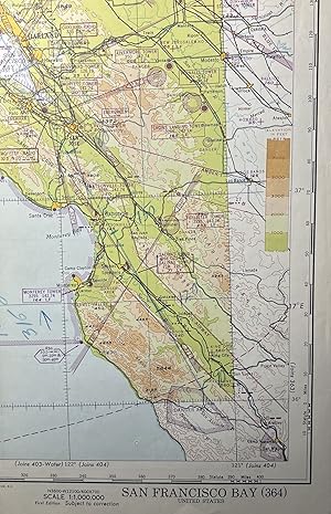 World War II AAF Aeronautical Chart, San Francisco Bay [360]