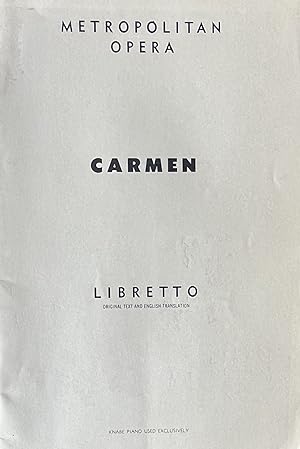 Libretto for "Carmen"