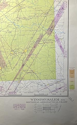 World War II AAF Aeronautical Chart, Winston-Salem Sectional Aeronautical Chart [S-8]