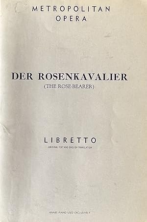 Libretto for "Der Rosenkavalier" ["The Rose Bearer"