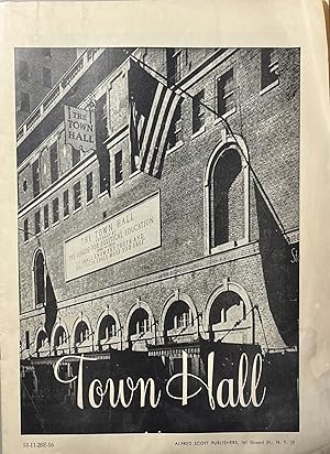 Program Guide for Town Hall's Production of Louis Kentner In Concert, November 28, 1956