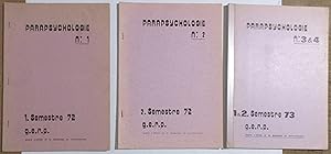 Image du vendeur pour Parapsychologie n1 & n2 & n3-4 : 1972 & 1973 mis en vente par MAGICBOOKS