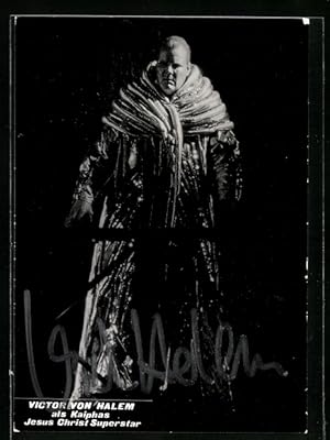 Bild des Verkufers fr Ansichtskarte Opernsnger Victor von Halem in Jesus Christ Superstar, mit original Autograph zum Verkauf von Bartko-Reher