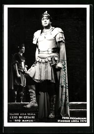 Bild des Verkufers fr Ansichtskarte Opernsnger Ezio di Cesare in Tito Manlio, mit original Autograph zum Verkauf von Bartko-Reher