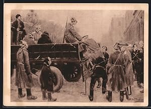 Seller image for Knstler-Ansichtskarte L`arrt des gnraux en Fvrier, Revolution 1917 for sale by Bartko-Reher
