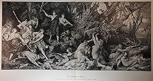 Bild des Verkufers fr Holzstich 1881. Der Jagdzug der Diana. Mythologie. zum Verkauf von ANTIQUARIAT Franke BRUDDENBOOKS