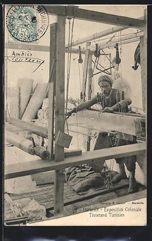 Bild des Verkufers fr Ansichtskarte Arabischer Teppichweber in einer Werkstatt zum Verkauf von Bartko-Reher