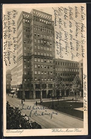 Bild des Verkufers fr Ansichtskarte Dsseldorf, Strassenpartie am Wilhelm Marx-Haus zum Verkauf von Bartko-Reher