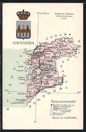 Postal Pontevedra, Landkarte, Silleda, Valenca, Wappen