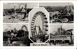 Ansichtskarte / Postkarte Wien 2. Leopoldstadt, Prater, Riesenrad, Liliputbahn, Geisterschloss