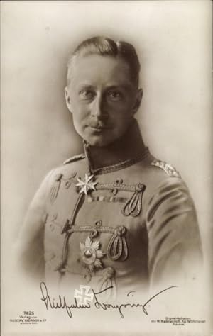 Ansichtskarte / Postkarte Kronprinz Wilhelm von Preußen, Portrait in Uniform, Orden - Liersch 7625