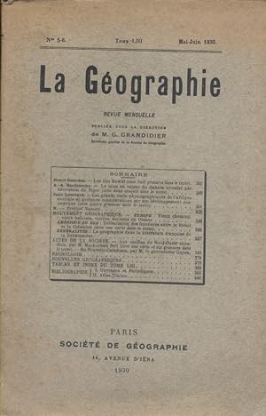 La Géographie N° 5-6 - Tome LIII. Revue mensuelle illustrée. Mai-Juin 1930. Henri Gourdon : Les î...