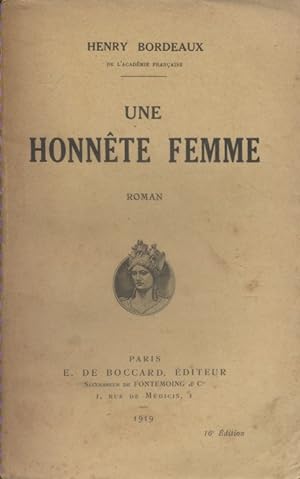Imagen del vendedor de Une honnte femme. a la venta por Librairie Et Ctera (et caetera) - Sophie Rosire