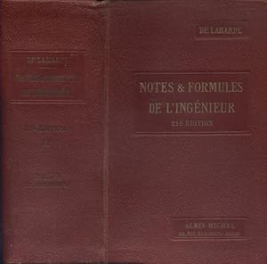 Seller image for Notes et formules de l'ingnieur. Tome second seul. for sale by Librairie Et Ctera (et caetera) - Sophie Rosire