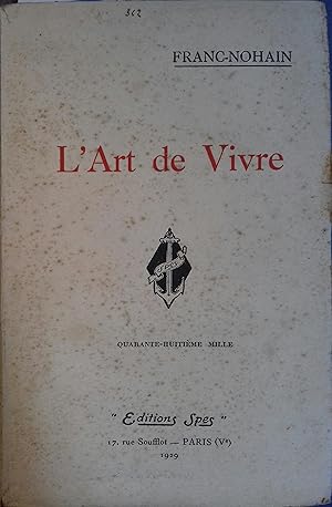 Imagen del vendedor de L'art de vivre. a la venta por Librairie Et Ctera (et caetera) - Sophie Rosire