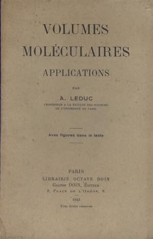 Volumes moléculaires. Applications.