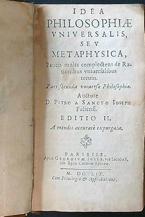Idea philosophiae universalis, seu metaphysica editio II