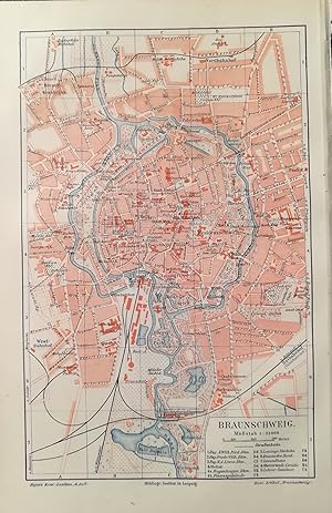 Braunschweig. 1 alter Orig.- Stadtplan