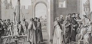 Bild des Verkufers fr Carlo Lasinio - Martyrium des Hl. Petrus. Kreuzigung des heiligen Petrus - 1790-1838 - Kupferstich zum Verkauf von Irrgang Fine Arts