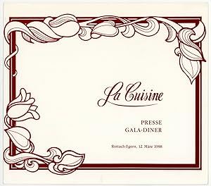 Seller image for Presse Gala-Diner - Menkarte - 12.04.1988 for sale by Irrgang Fine Arts