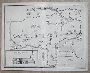 Antique map ISLE of THANET, KENT, Harris/Parker c1717