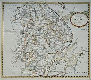 Antique Map LINCOLNSHIRE Robert Morden, original hand coloured map 1722