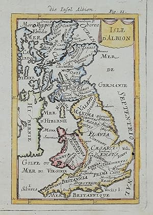 Antique Map BRITISH ISLES, Britain, UK, Isle D'ALBION, Mallet original 1685