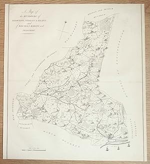 Antique map Brabourne,Hythe, Sellindge, Smeeth, Elmsted, Postling, Kent E.Hasted 1790