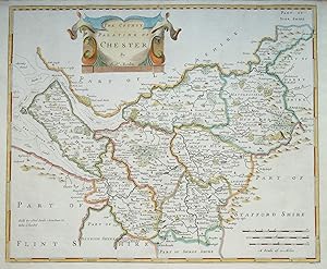 Antique Map CHESHIRE, Chester, Robert Morden, original hand coloured map 1722