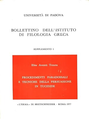 Immagine del venditore per Bollettino dell'Istituto di Filologia Greca. Supplemento 1 venduto da Librodifaccia