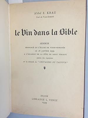 Le vin dans la bible