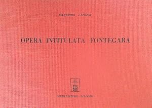 Bild des Verkufers fr Opera intitulata Fontegara zum Verkauf von Miliardi di Parole