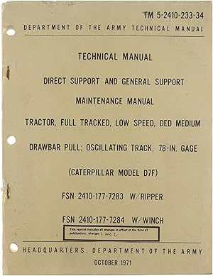 Technical manual direct support and general support maintenance manual tractor, full tracked, low...