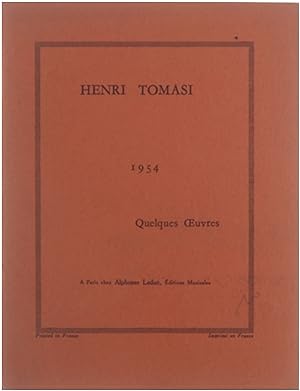 Bild des Verkufers fr Henri Tomasi 1954 Quelques Oeuvres zum Verkauf von Untje.com