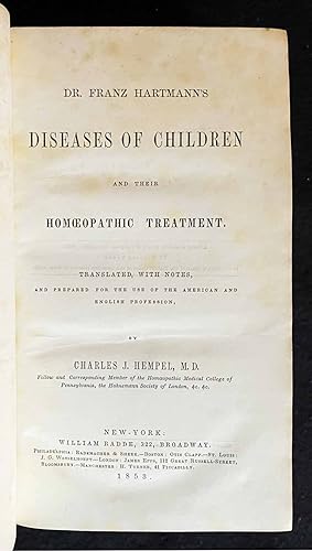 Dr. Franz Hartmann's Diseases of Children and their Homeopathic Treatment