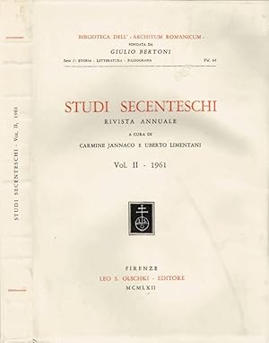 Bild des Verkufers fr Studi Secenteschi Rivista annuale - Vol. II, 1961 zum Verkauf von Biblioteca di Babele