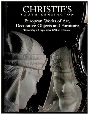 European Works of Art, Decorative Objects, Carpets and Furniture. London, Wednesday, 30 September...