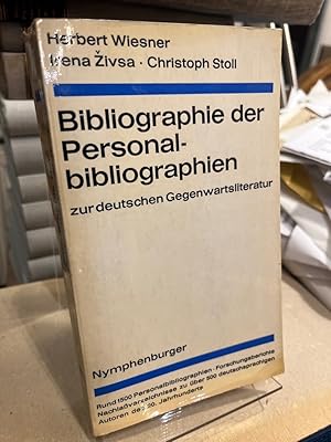 Bild des Verkufers fr Bibliographie der Personalbibliographien zur deutschen Gegenwartsliteratur. Rund 1500 Personalbibliographien, Forschungsberichte, Nachlassverzeichnisse zu ber 500 deutschsprachigen Autoren d. 20. Jahrhunderts]. zum Verkauf von Altstadt-Antiquariat Nowicki-Hecht UG