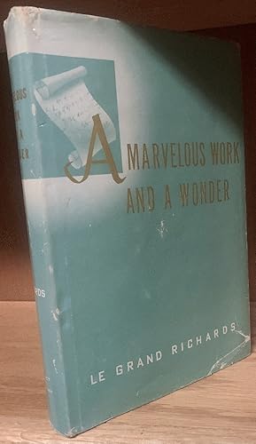 Seller image for A Marvelous Work & Wonder for sale by Chaparral Books