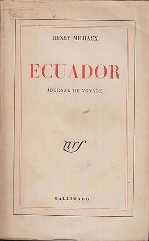 Seller image for Ecuador, Journal de voyage . for sale by PRISCA